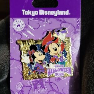 Disney Tokyo Halloween 2024 Pin with Gold and Red Accents